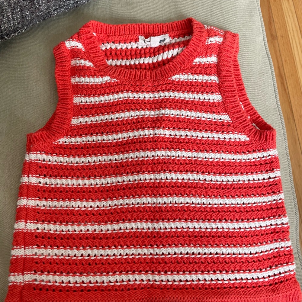 Striped Red and White Kids Tank Top